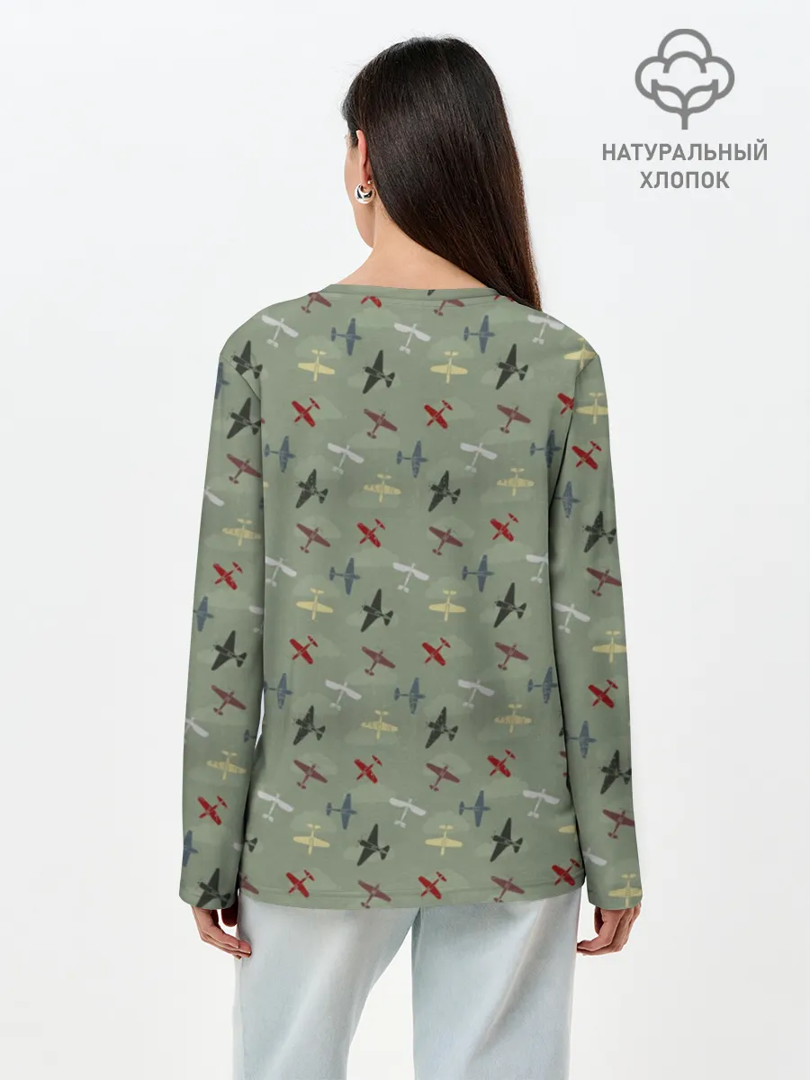 Лонгслив женский. Хлопок / Авиация