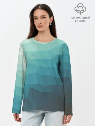 Лонгслив женский. Хлопок / Геометрия