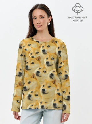 Лонгслив женский. Хлопок / Doge