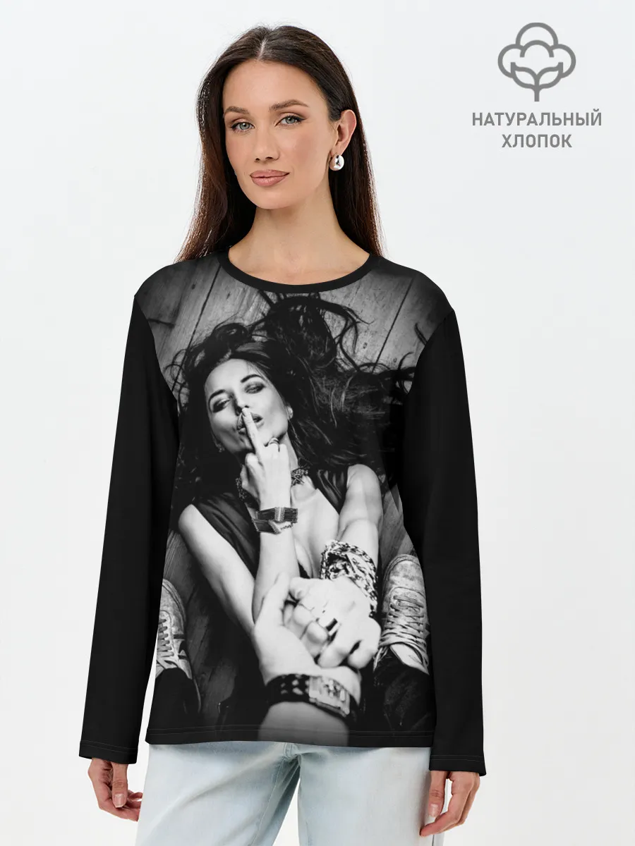 Лонгслив женский. Хлопок / Девушка