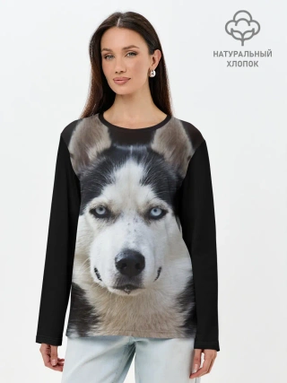 Лонгслив женский. Хлопок / Хаски