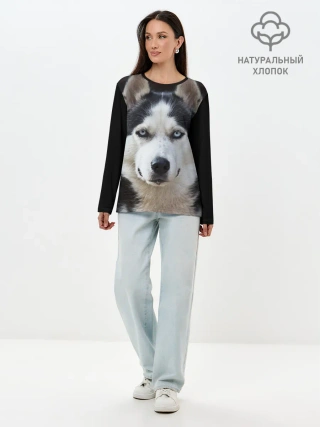 Лонгслив женский. Хлопок / Хаски