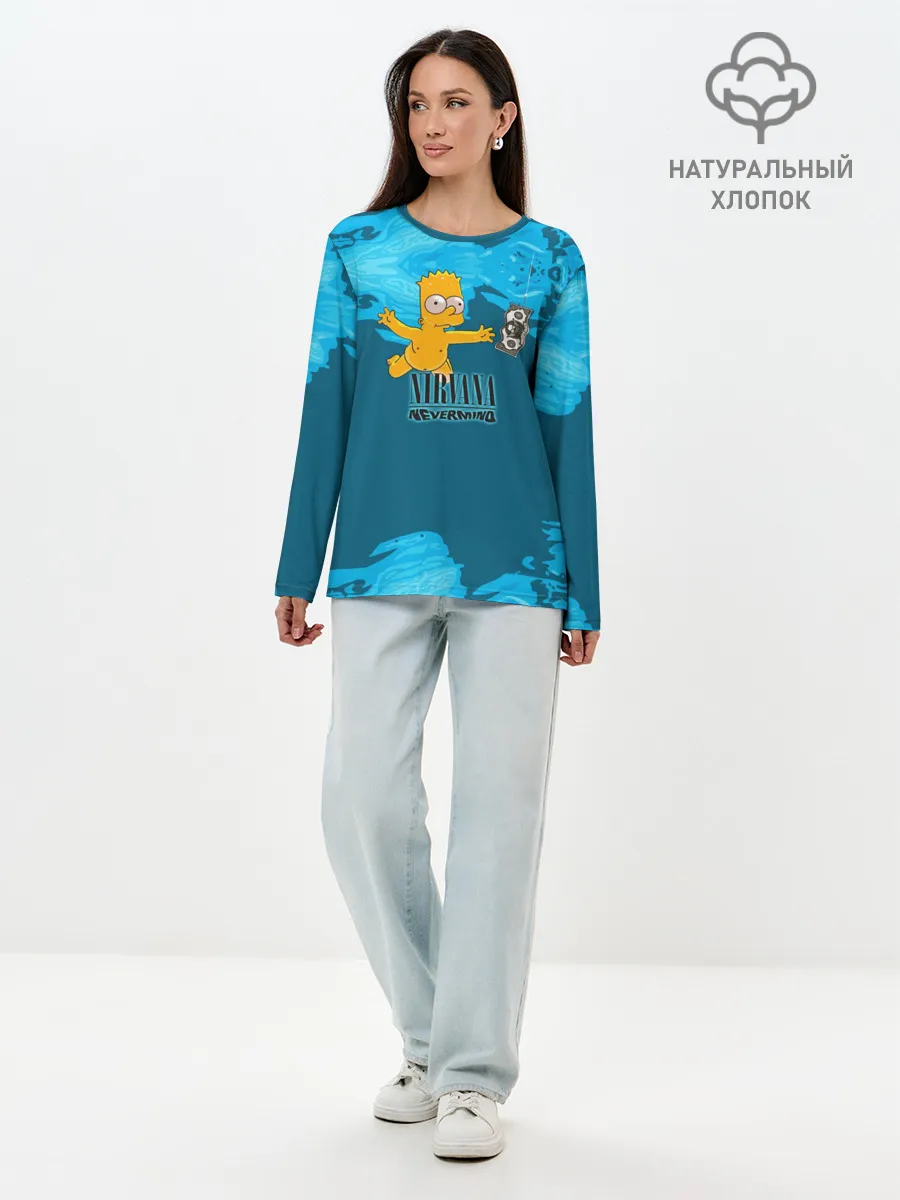 Лонгслив женский. Хлопок / Nirvana & Simpson