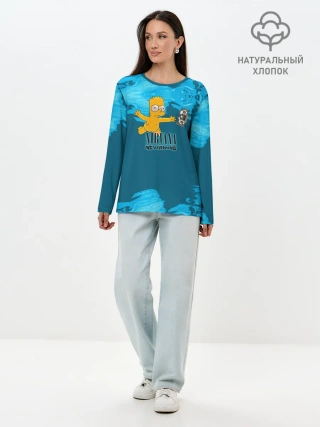 Лонгслив женский. Хлопок / Nirvana & Simpson