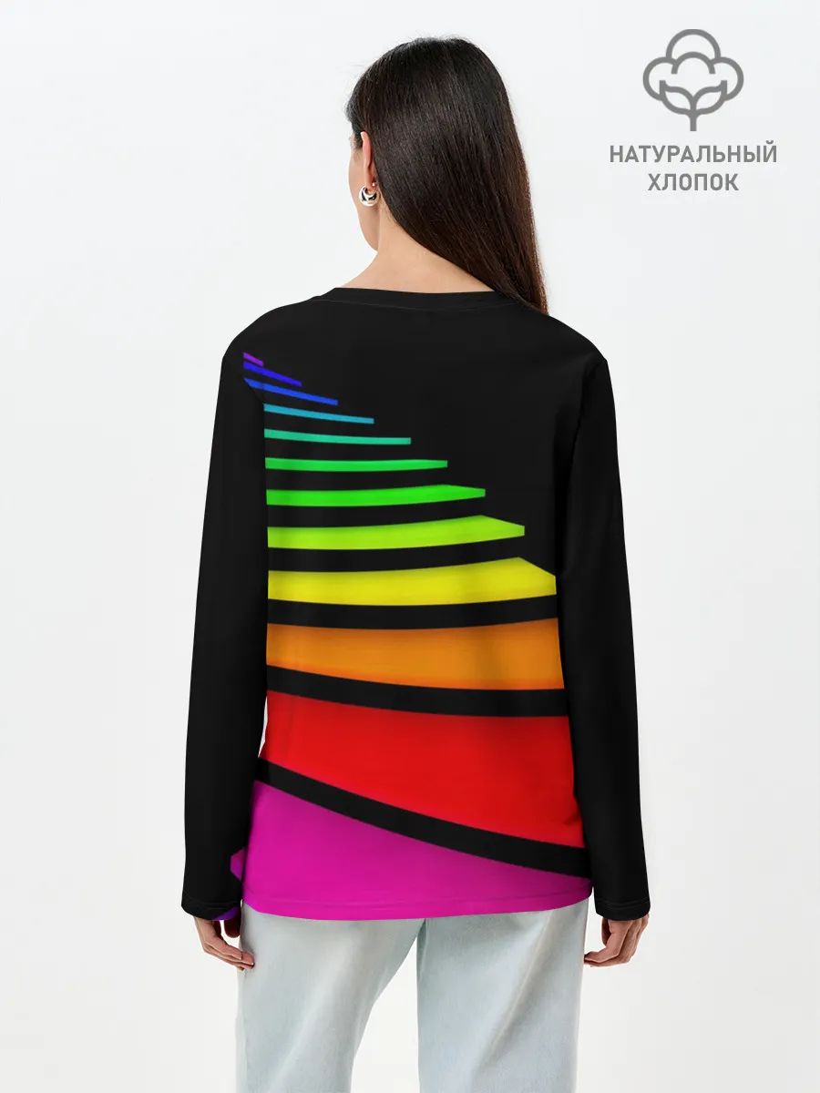 Лонгслив женский. Хлопок / Лестница