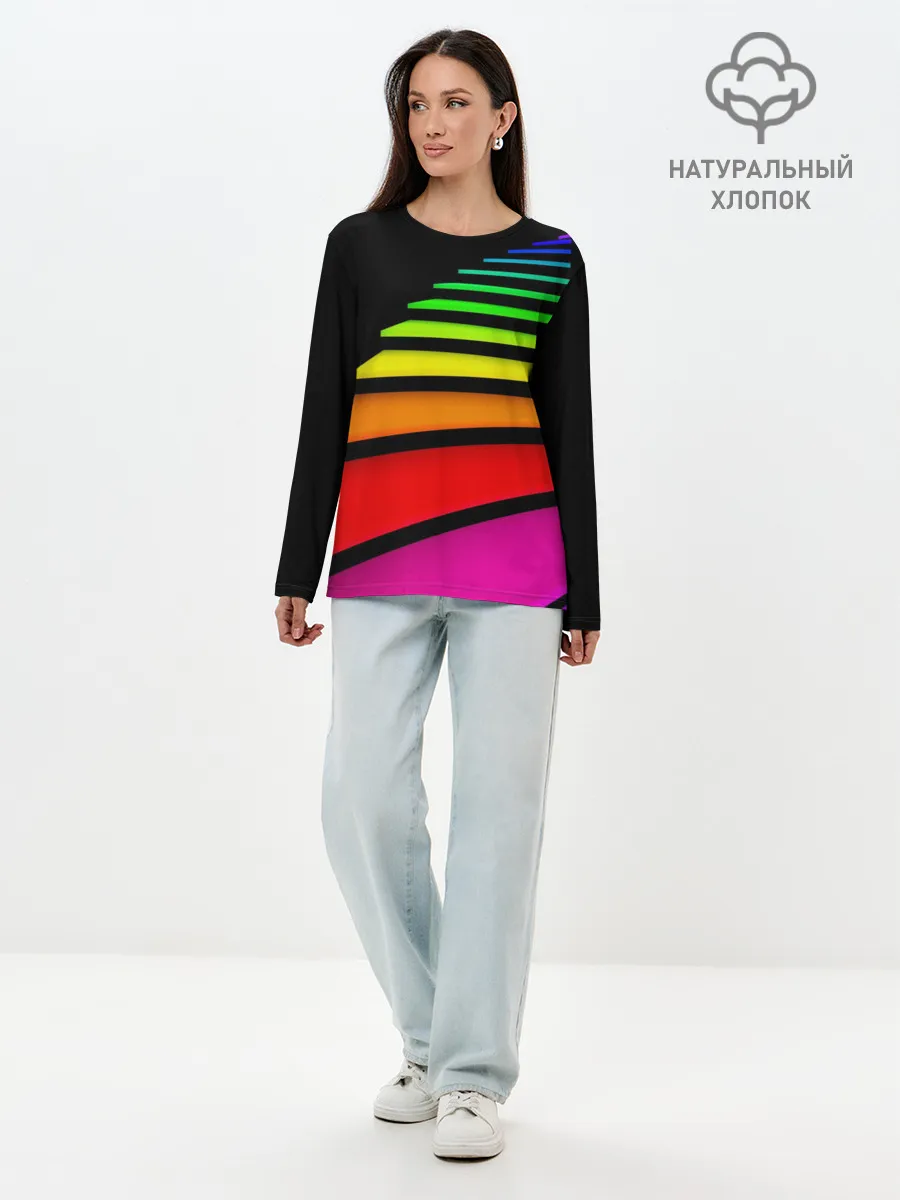 Лонгслив женский. Хлопок / Лестница