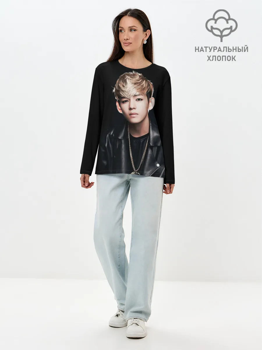 Лонгслив женский. Хлопок / Вишня