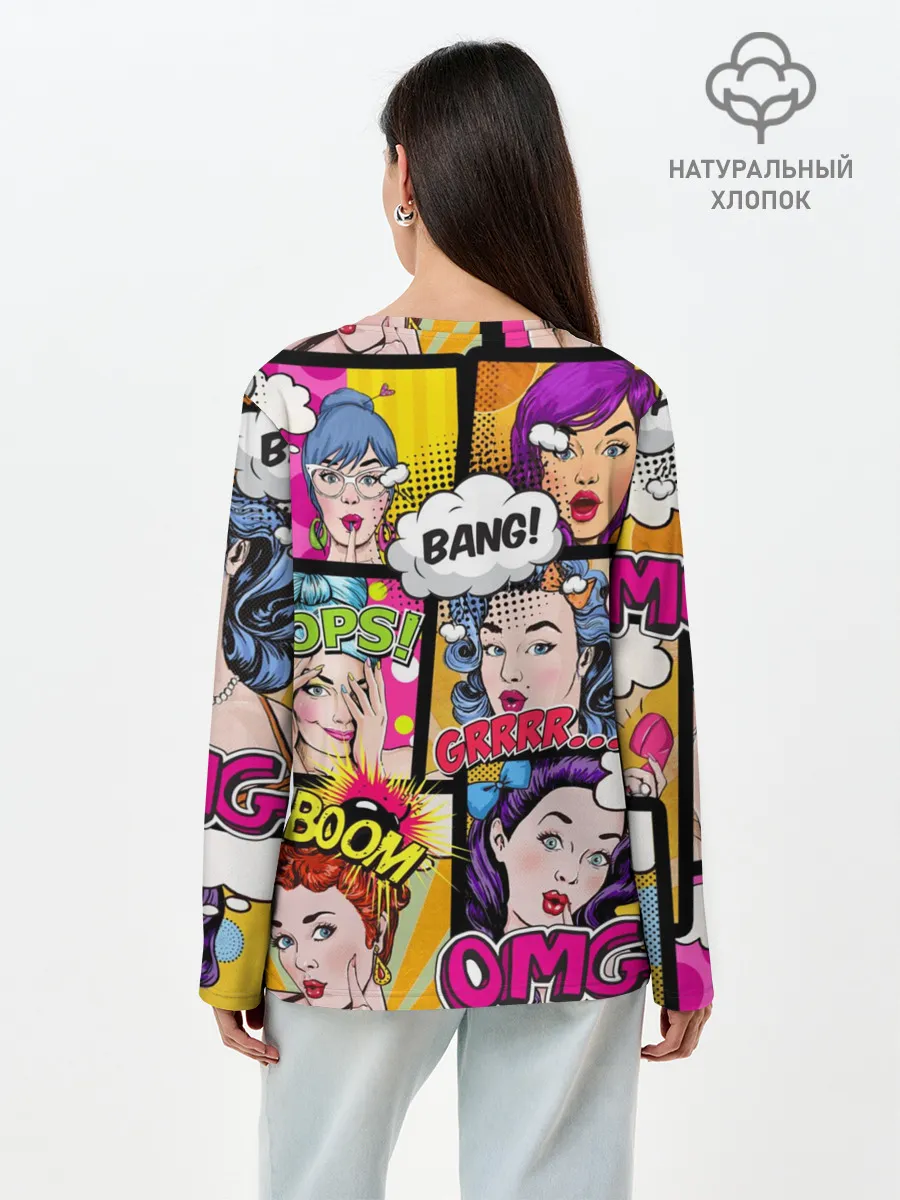 Лонгслив женский. Хлопок / POP ART