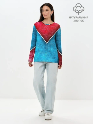 Лонгслив женский. Хлопок / Grunge