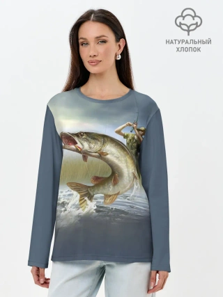 Лонгслив женский. Хлопок / Щука