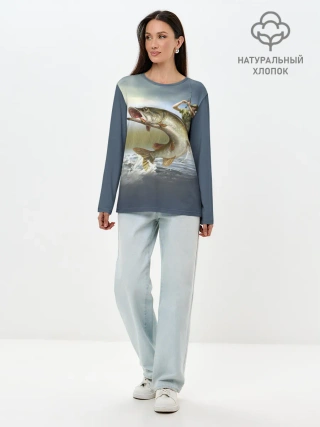 Лонгслив женский. Хлопок / Щука