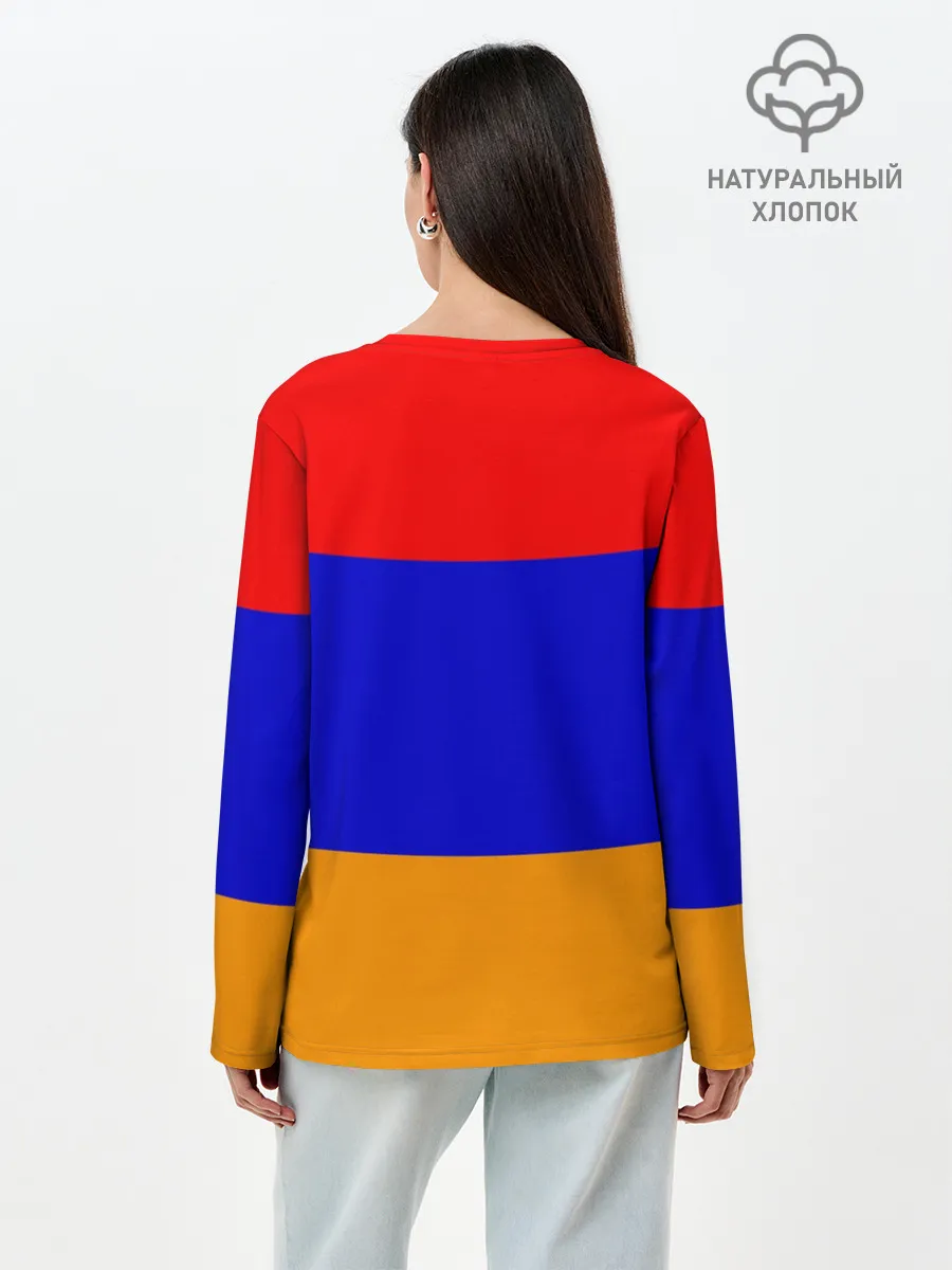 Лонгслив женский. Хлопок / Герб и флаг Армении