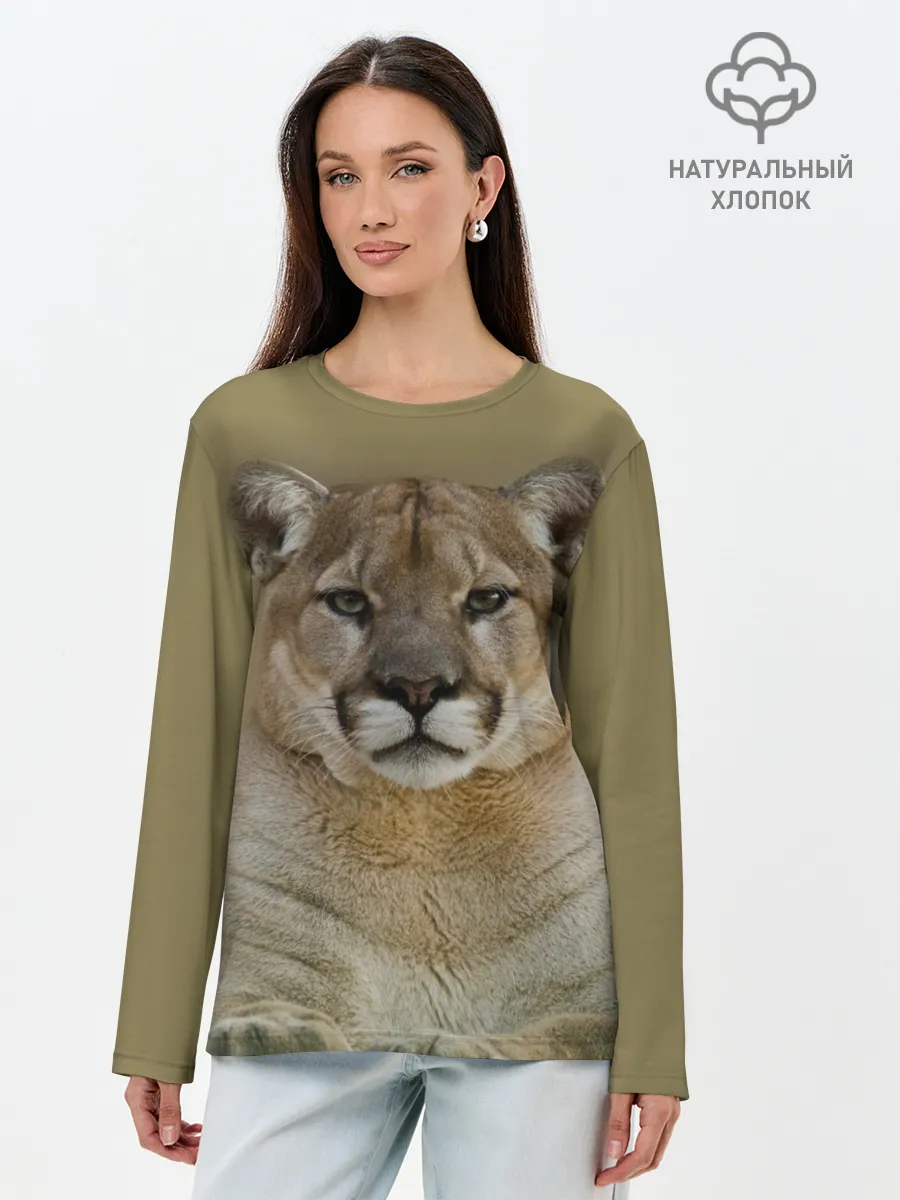 Лонгслив женский. Хлопок / Пума