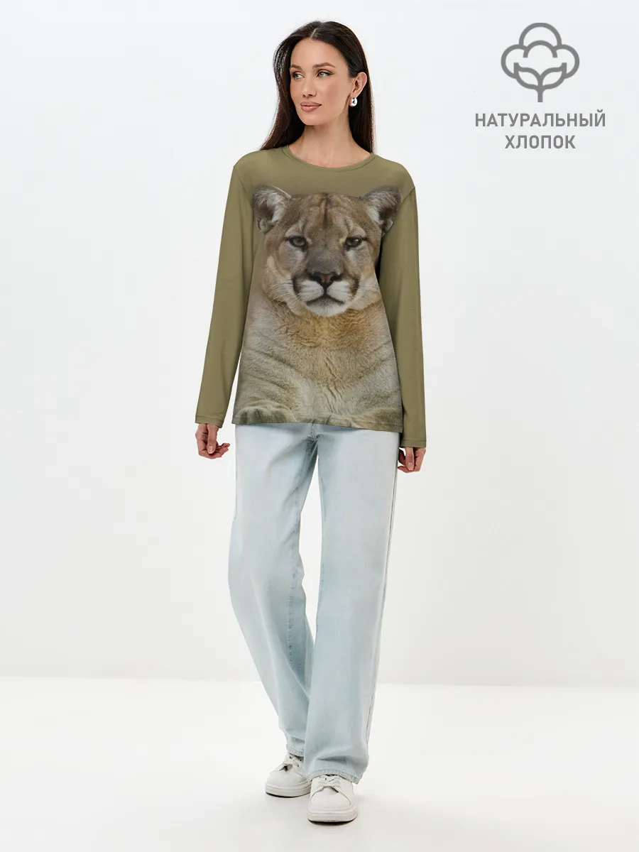 Лонгслив женский. Хлопок / Пума