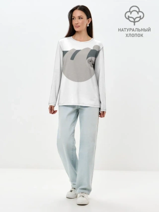 Лонгслив женский. Хлопок / Веселый ленивец