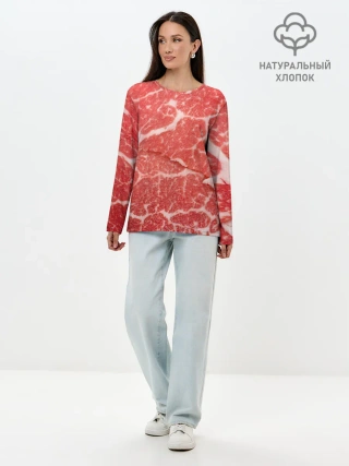 Лонгслив женский. Хлопок / Кусок мяса