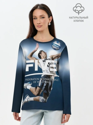 Лонгслив женский. Хлопок / Волейбол 4