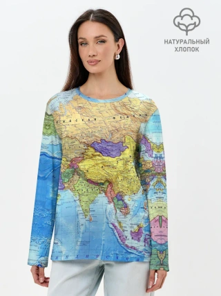 Лонгслив женский. Хлопок / Карта 10