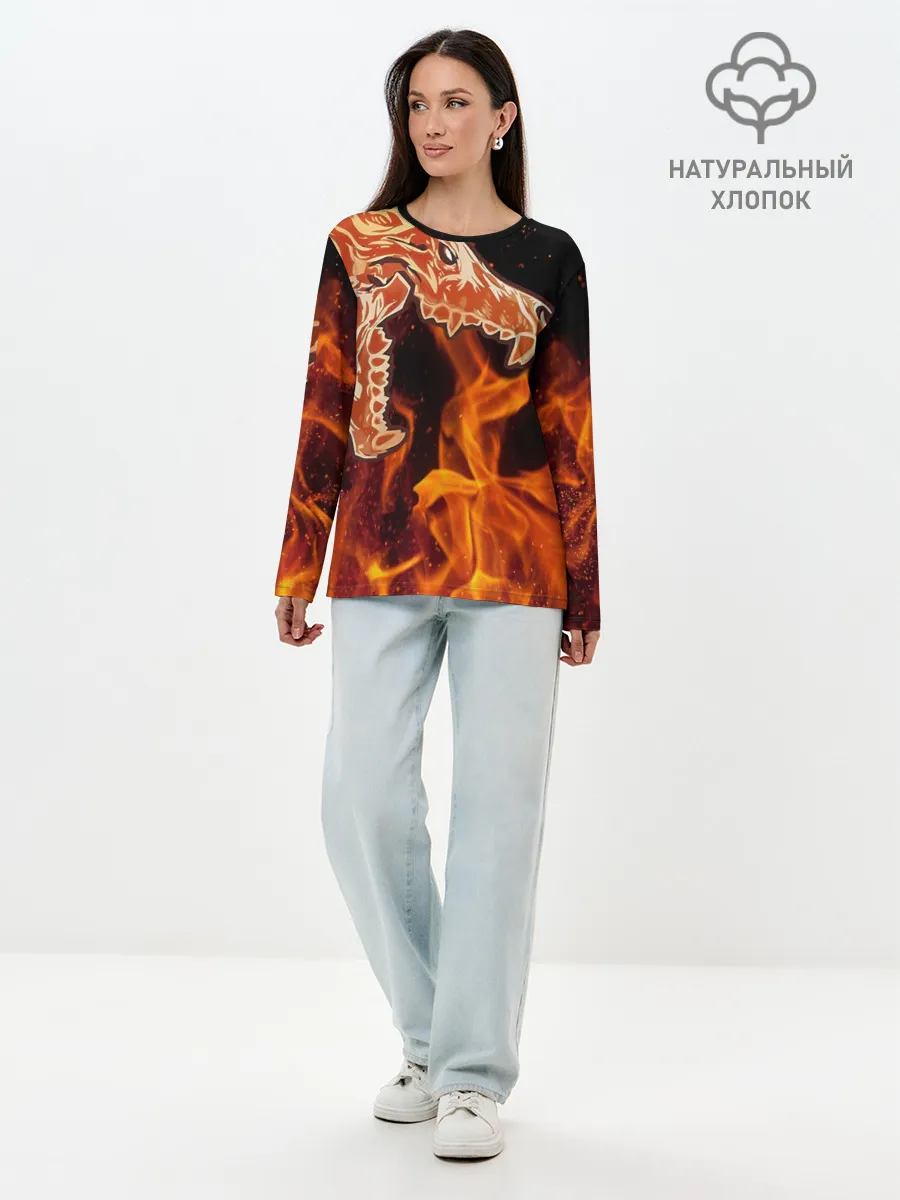 Лонгслив женский. Хлопок / Вой