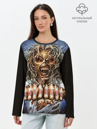 Лонгслив женский. Хлопок / Iron maiden 6