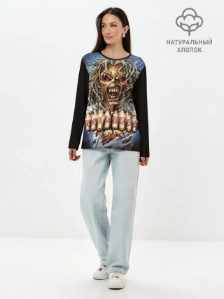 Лонгслив женский. Хлопок / Iron maiden 6