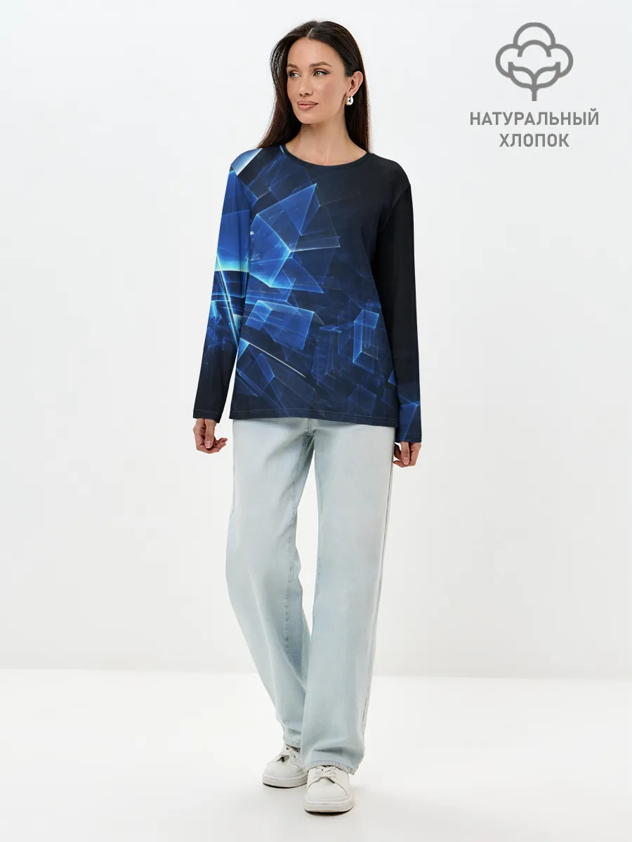 Лонгслив женский. Хлопок / Светящиеся фигуры