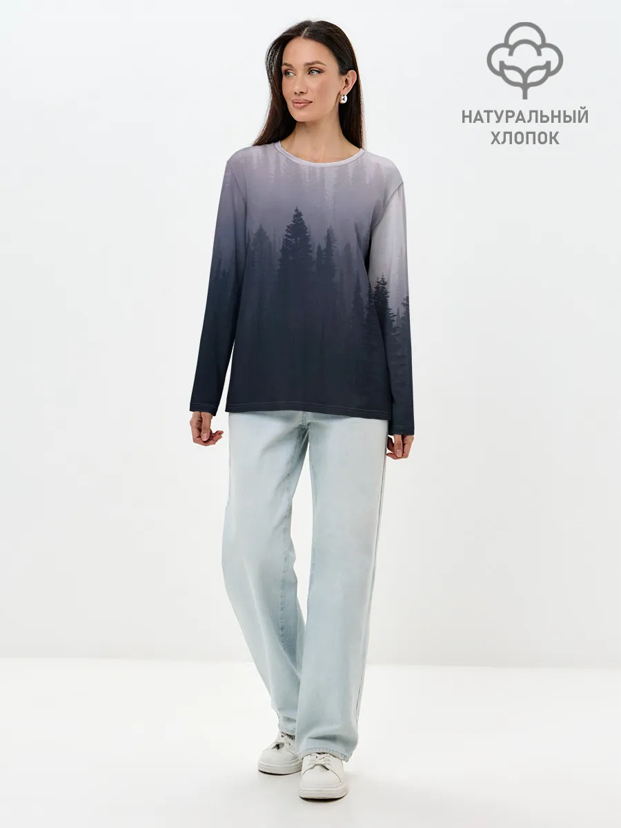 Лонгслив женский. Хлопок / Лесок