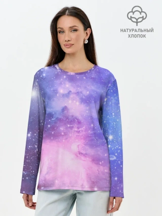 Лонгслив женский. Хлопок / Галактика