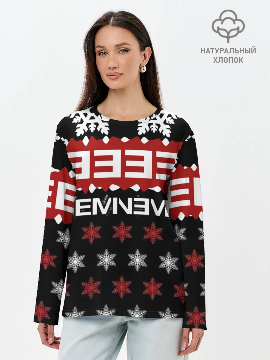 Лонгслив женский. Хлопок / Праздничный Eminem
