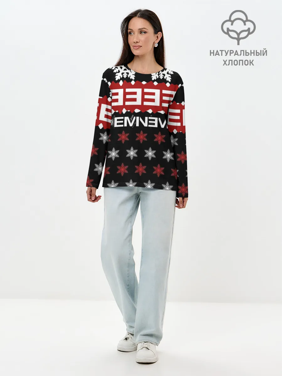 Лонгслив женский. Хлопок / Праздничный Eminem