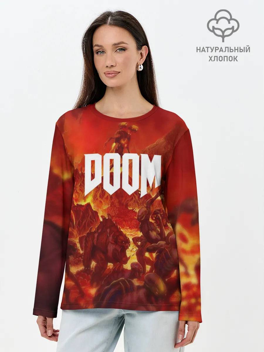 Лонгслив женский. Хлопок / DOOM