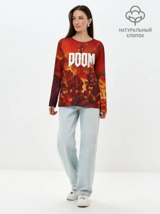 Лонгслив женский. Хлопок / DOOM