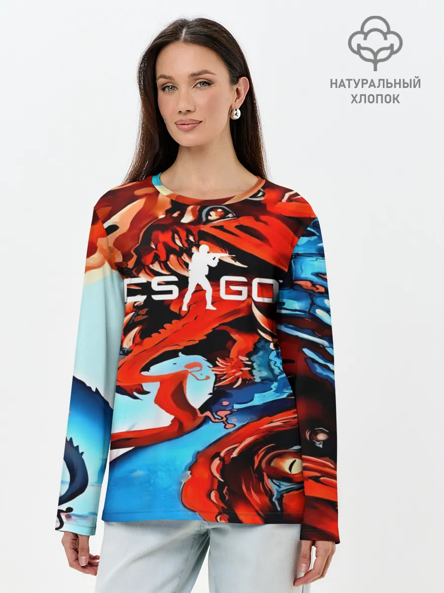 Лонгслив женский. Хлопок / CS GO Hyper Beast