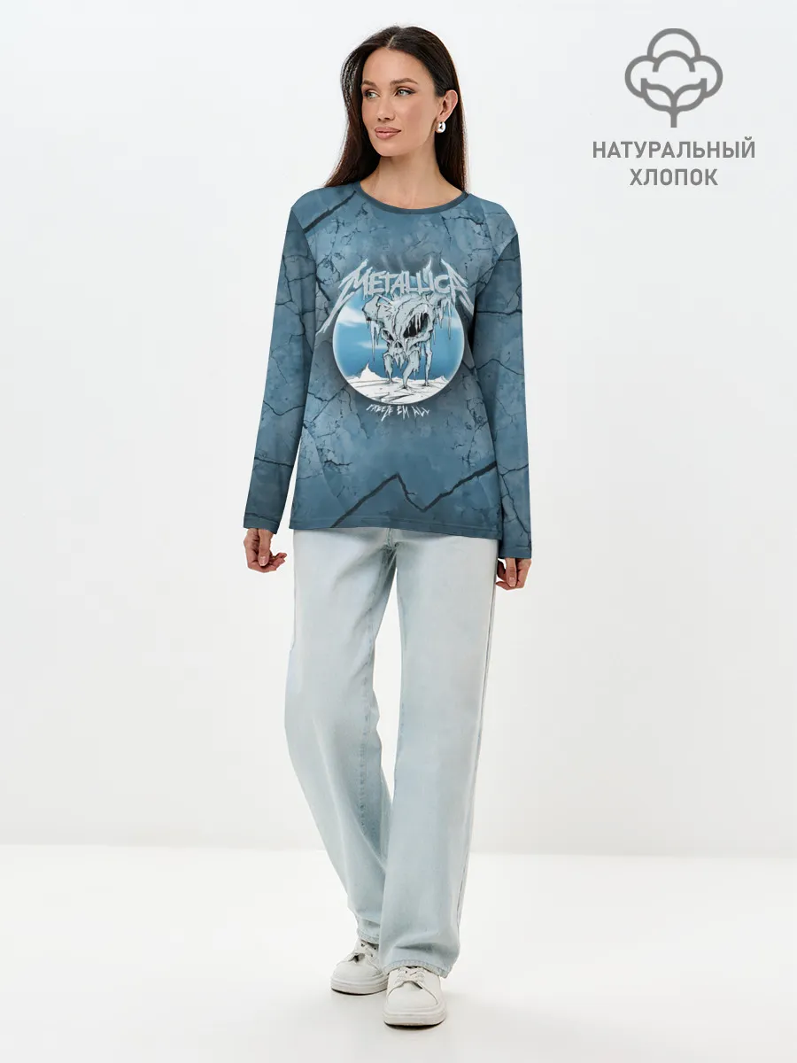 Лонгслив женский. Хлопок / Metallica, freeze em all