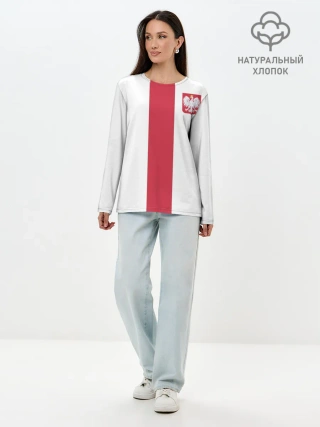 Лонгслив женский. Хлопок / Сборная Польша