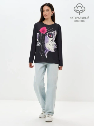 Лонгслив женский. Хлопок / День мертвецов