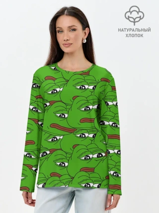 Лонгслив женский. Хлопок / Sad frogs
