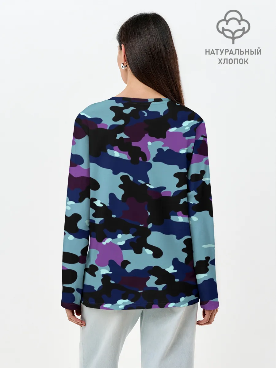 Лонгслив женский. Хлопок / Камуфляж