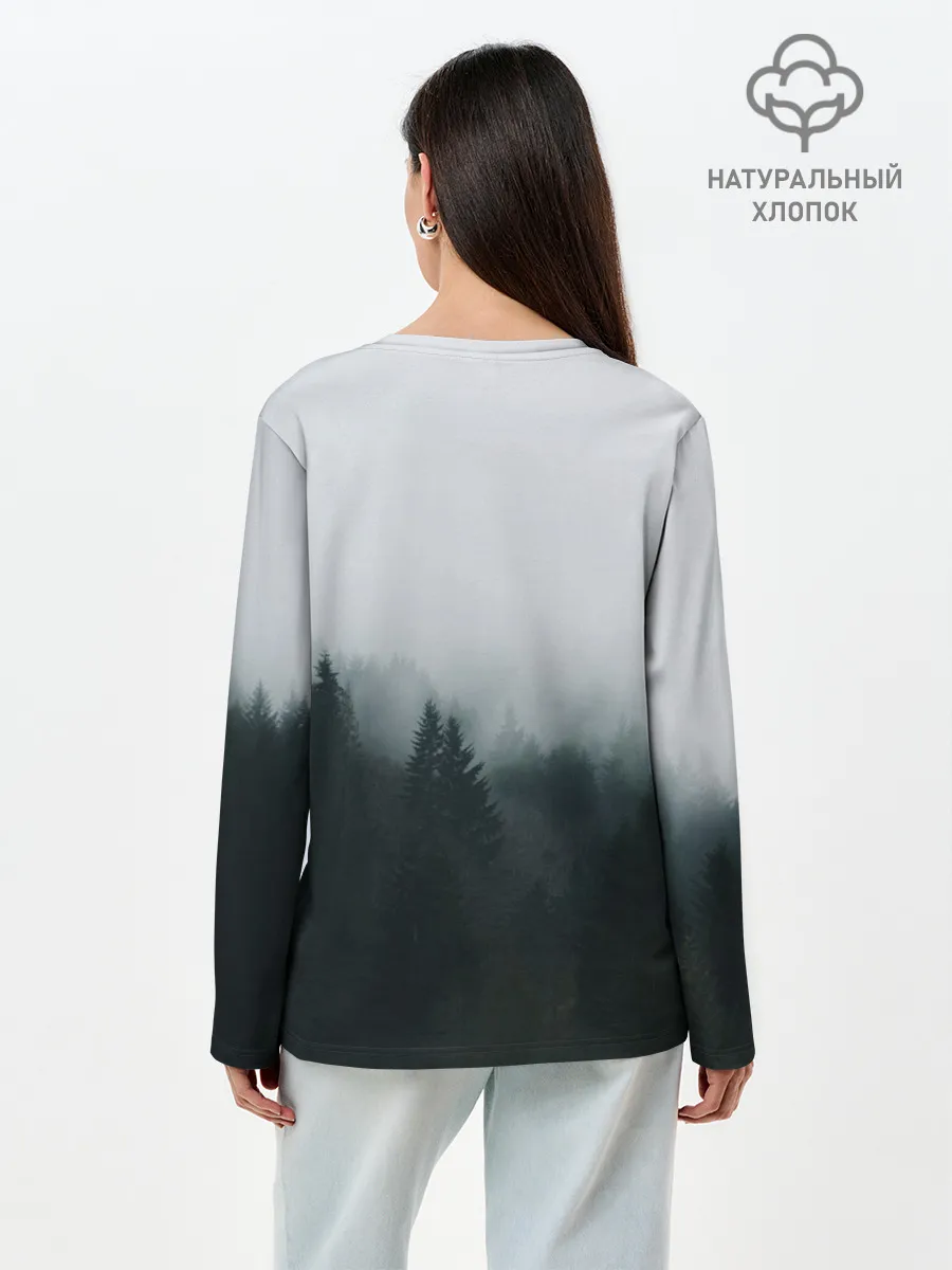 Лонгслив женский. Хлопок / Лес