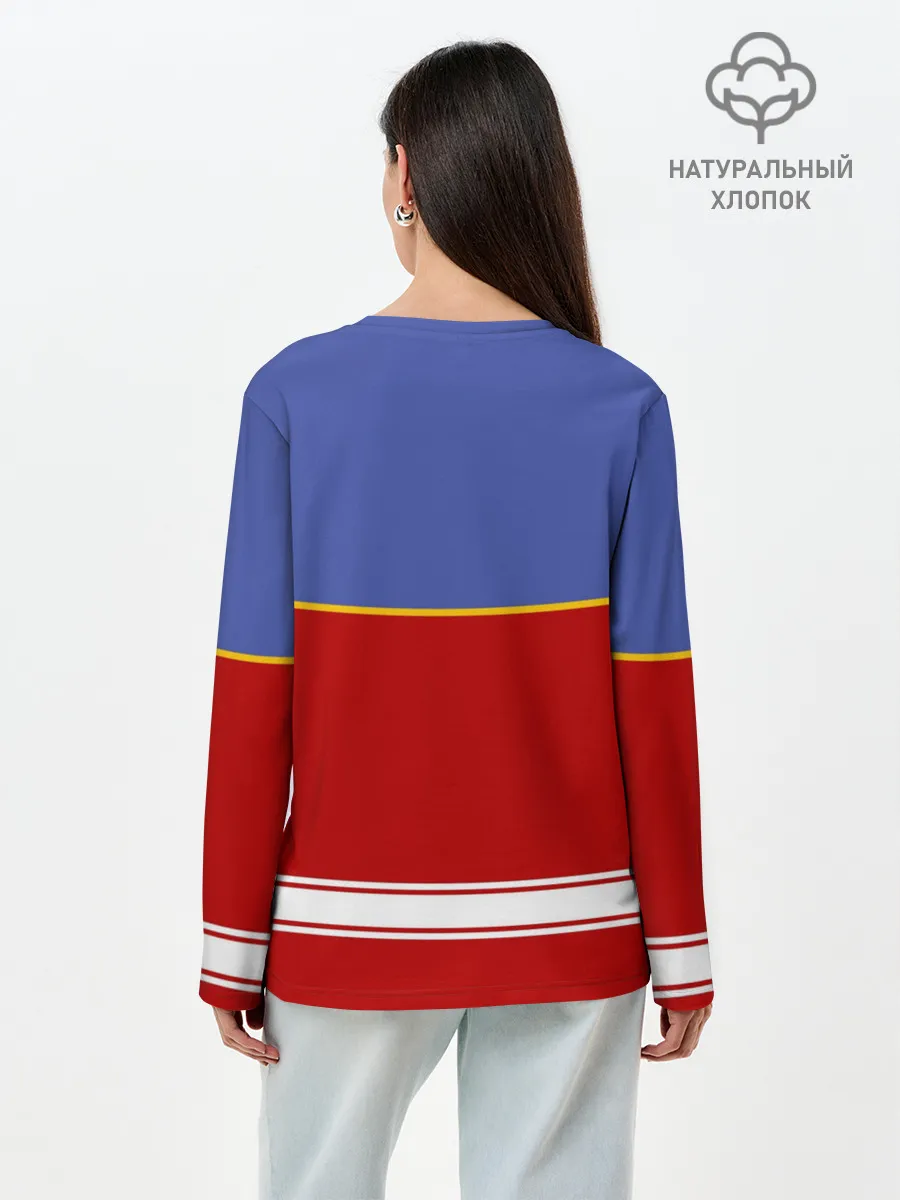 Лонгслив женский. Хлопок / Хоккеист Олег