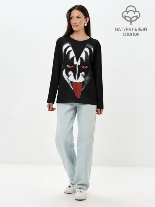 Лонгслив женский. Хлопок / Кисс
