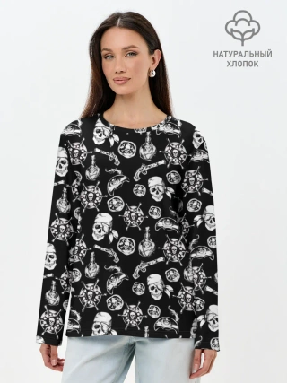 Лонгслив женский. Хлопок / Pirates Pattern