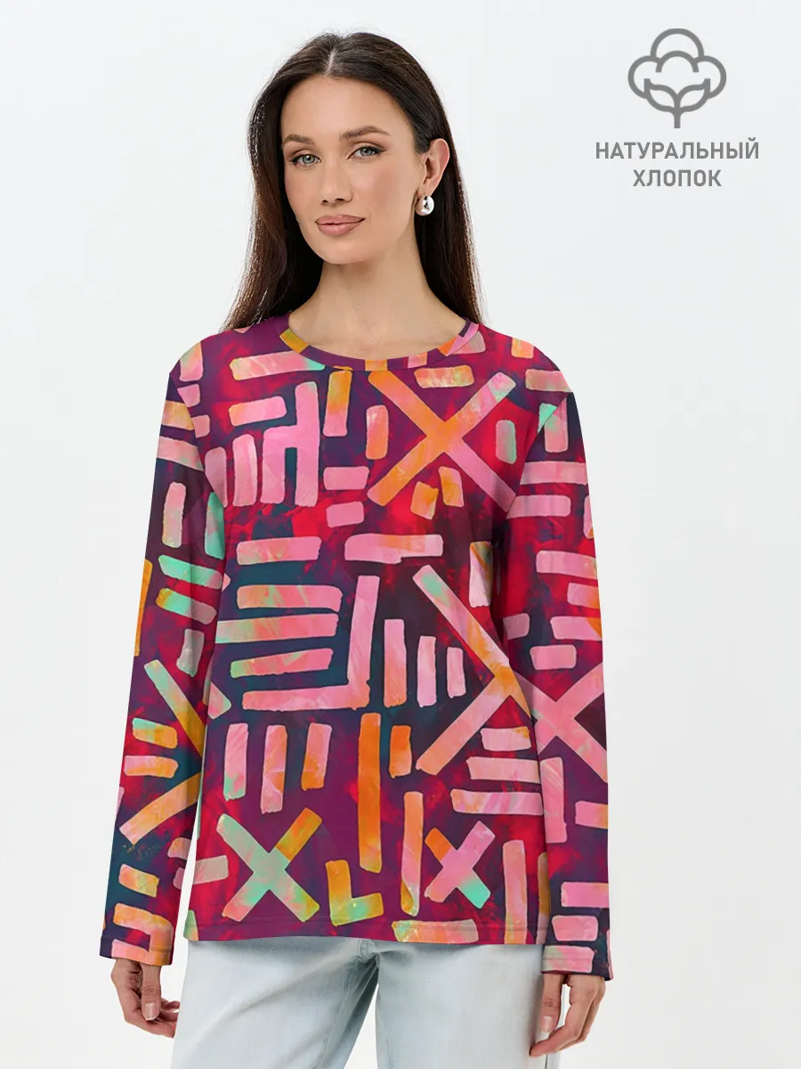 Лонгслив женский. Хлопок / Geometry