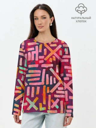 Лонгслив женский. Хлопок / Geometry