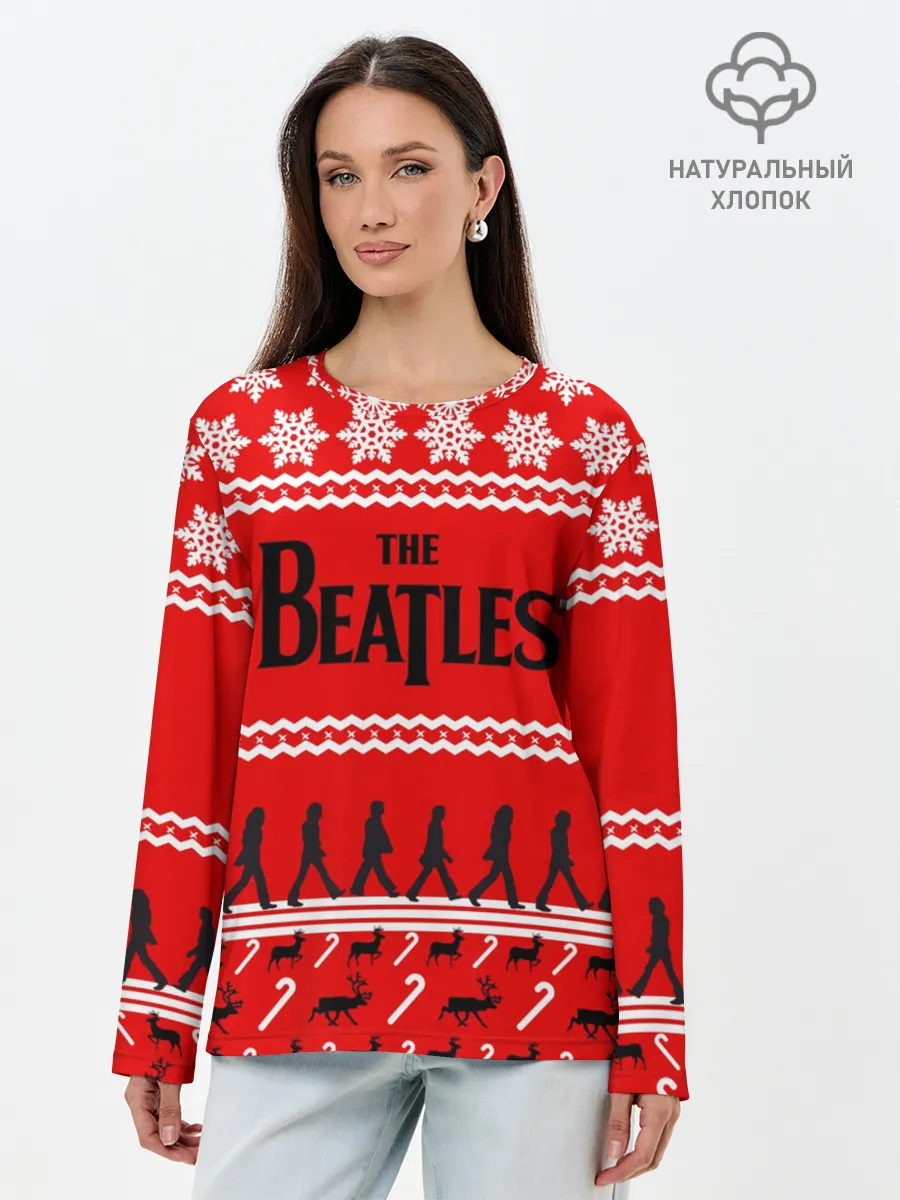Лонгслив женский. Хлопок / Праздничный The Beatles