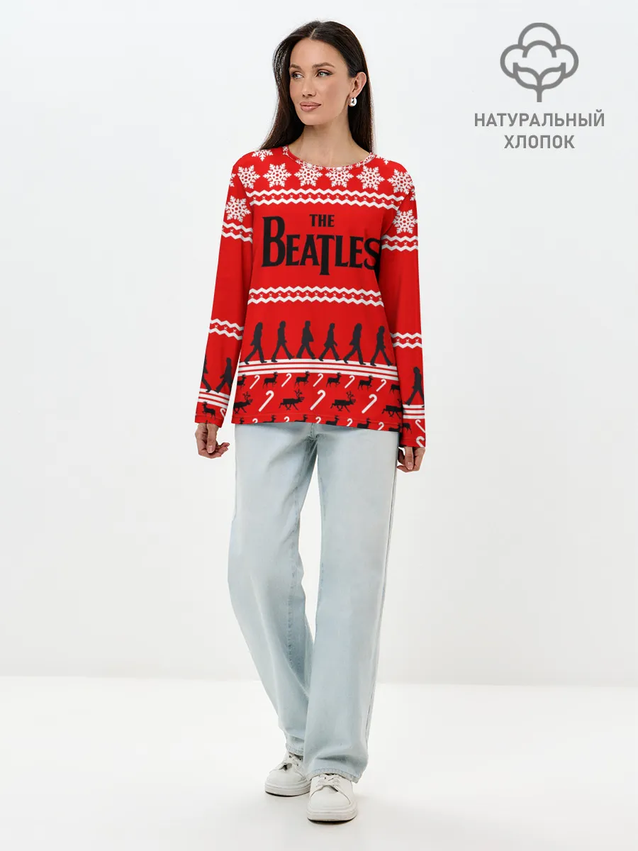 Лонгслив женский. Хлопок / Праздничный The Beatles