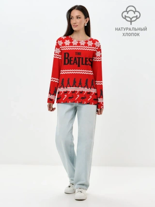 Лонгслив женский. Хлопок / Праздничный The Beatles