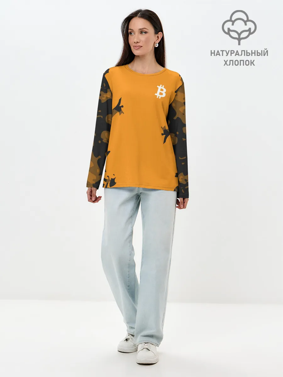 Лонгслив женский. Хлопок / БИТКОИН | BITCOIN