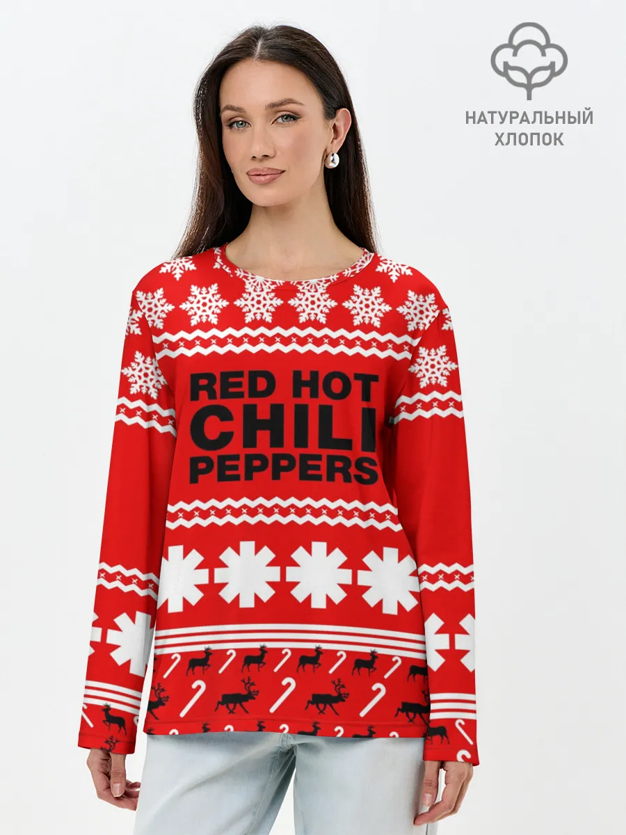 Лонгслив женский. Хлопок / Праздничный RHCP