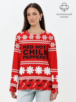 Лонгслив женский. Хлопок / Праздничный RHCP